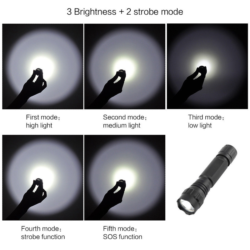 501B Tactical flashlight 1200LM Green Red Blue Violet Lamp Led Torch Powerful High power Outdoor Bright light