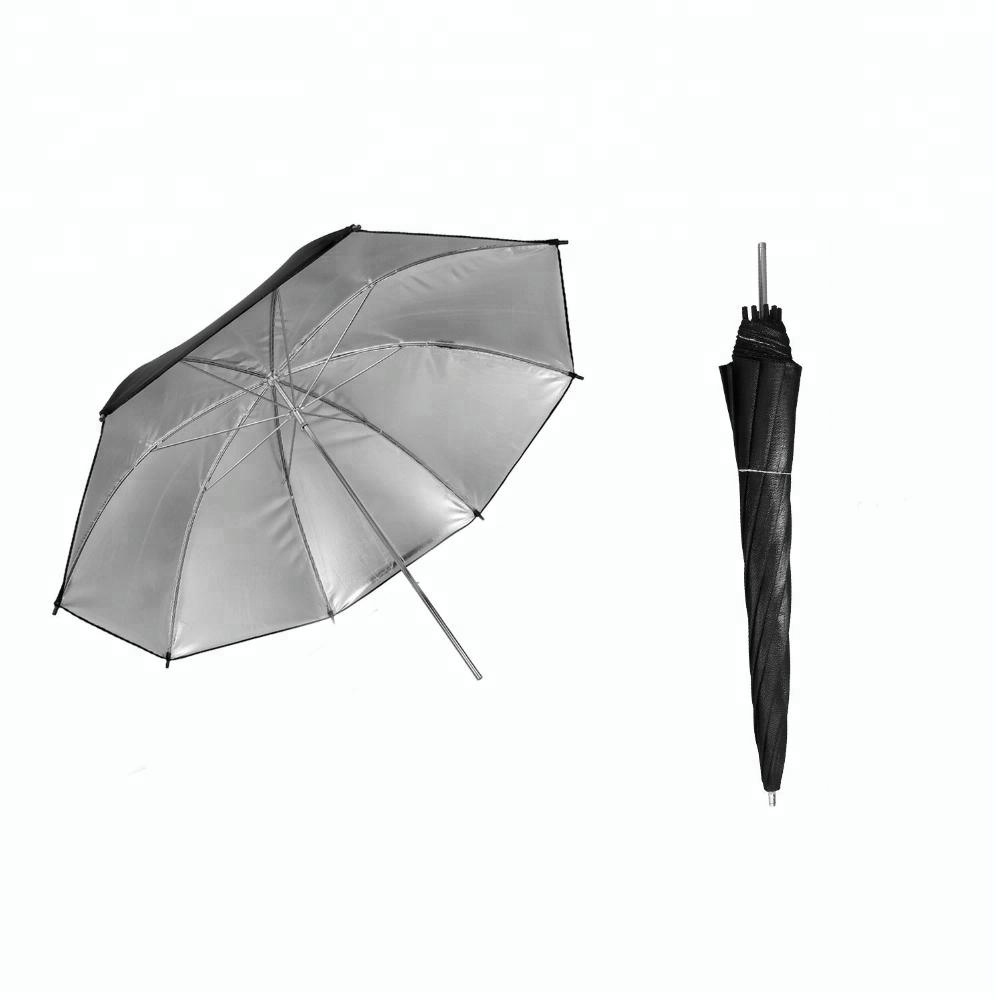 Professional 36 inch Black and Silver Reflector Umbrella for Photo & Video Shooting Studio Flash Light