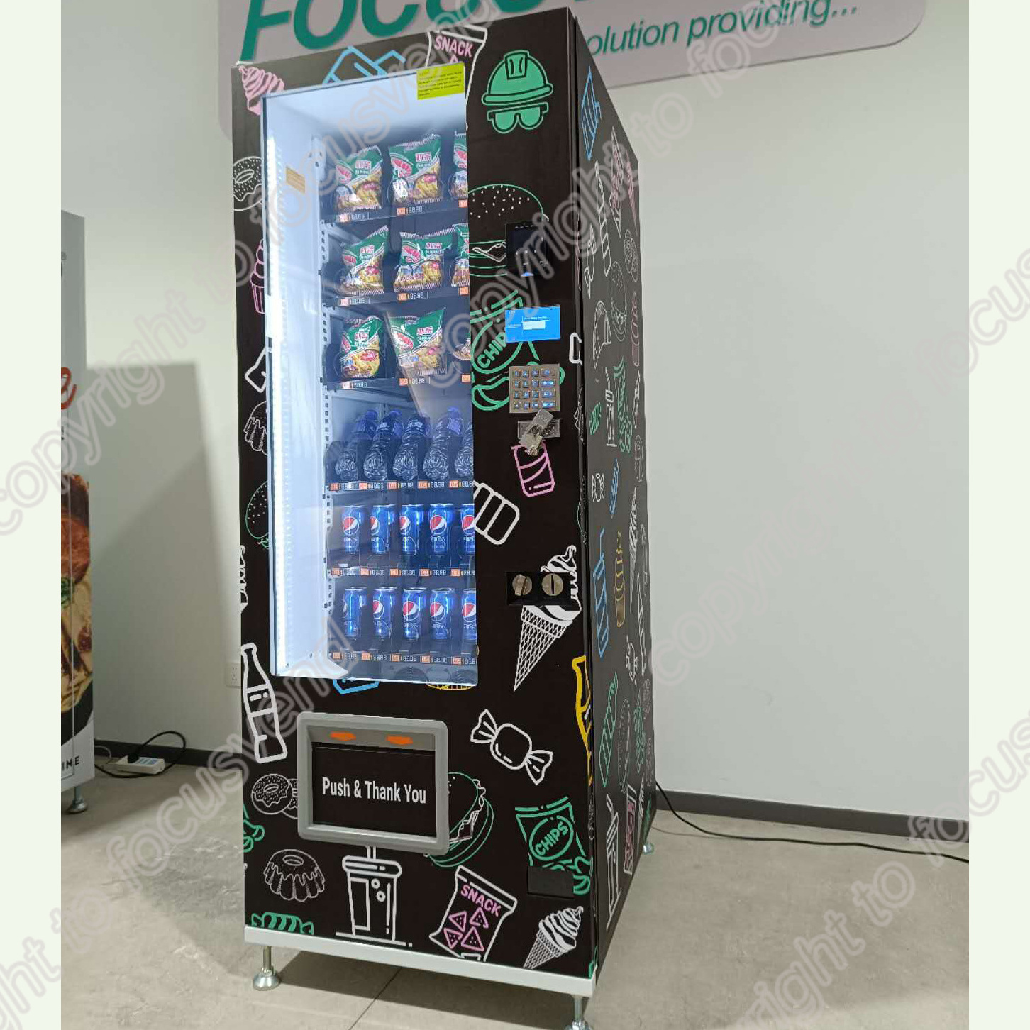 Touch screen Snack And Drink Book Vending machine with MDB/DEX standard interface mini/small