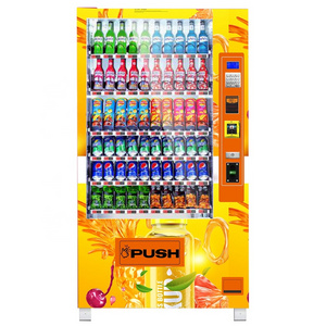 standard combo vending machine for juice and cake with metal keypad