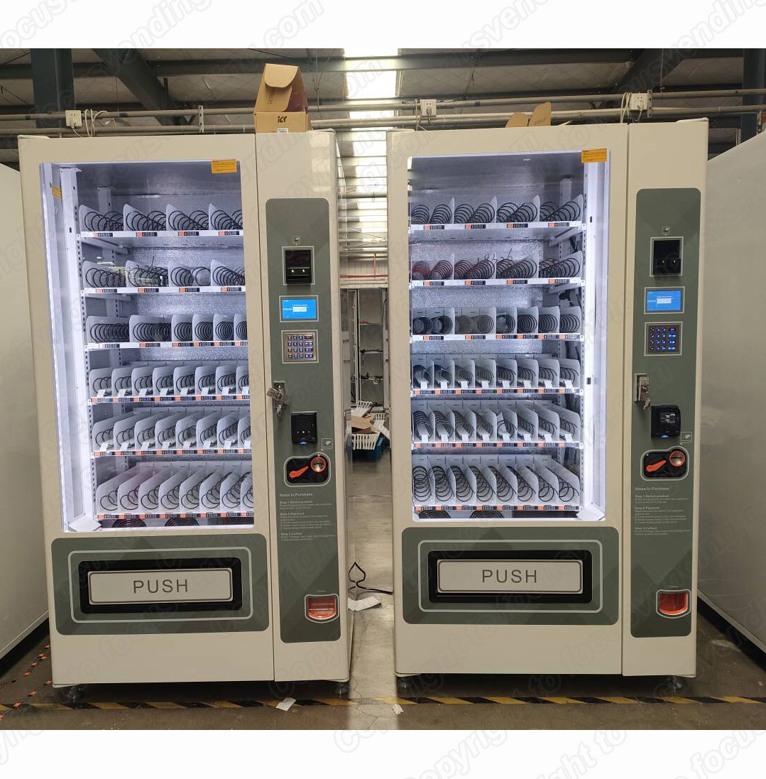 Focusvend Touch Screen Smart snack drinks combo Vending Machine for Sale Europe Accept with ID Reader