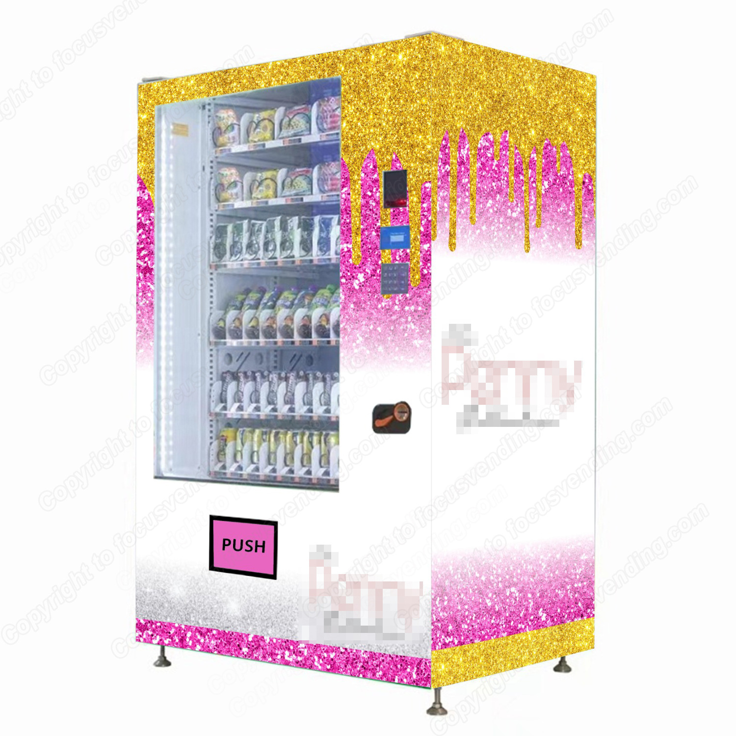 Focusvend Touch Screen Smart snack drinks combo Vending Machine for Sale Europe Accept with ID Reader