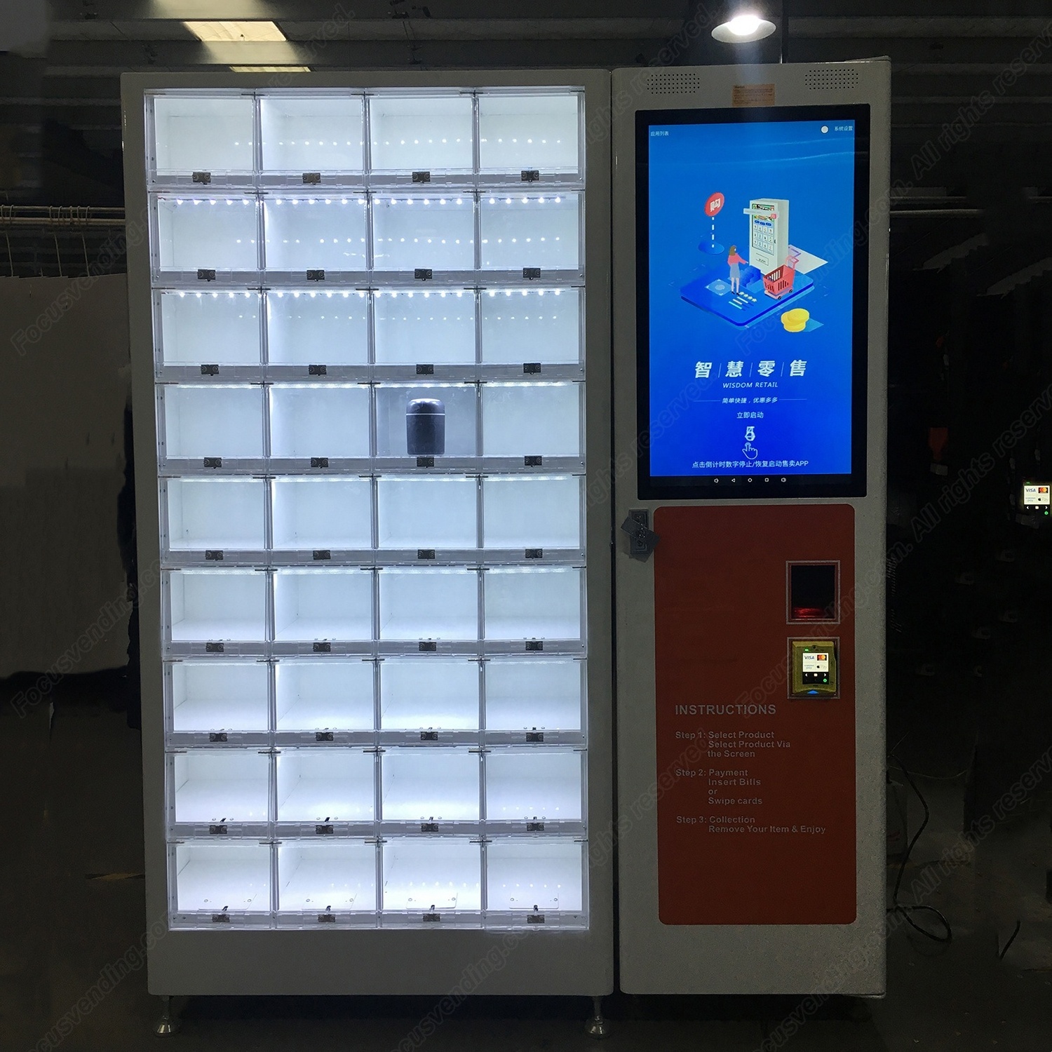 Suppliers selling toys hot food public locker mobile phone charging  vending machine supports Google Pay for office buildings