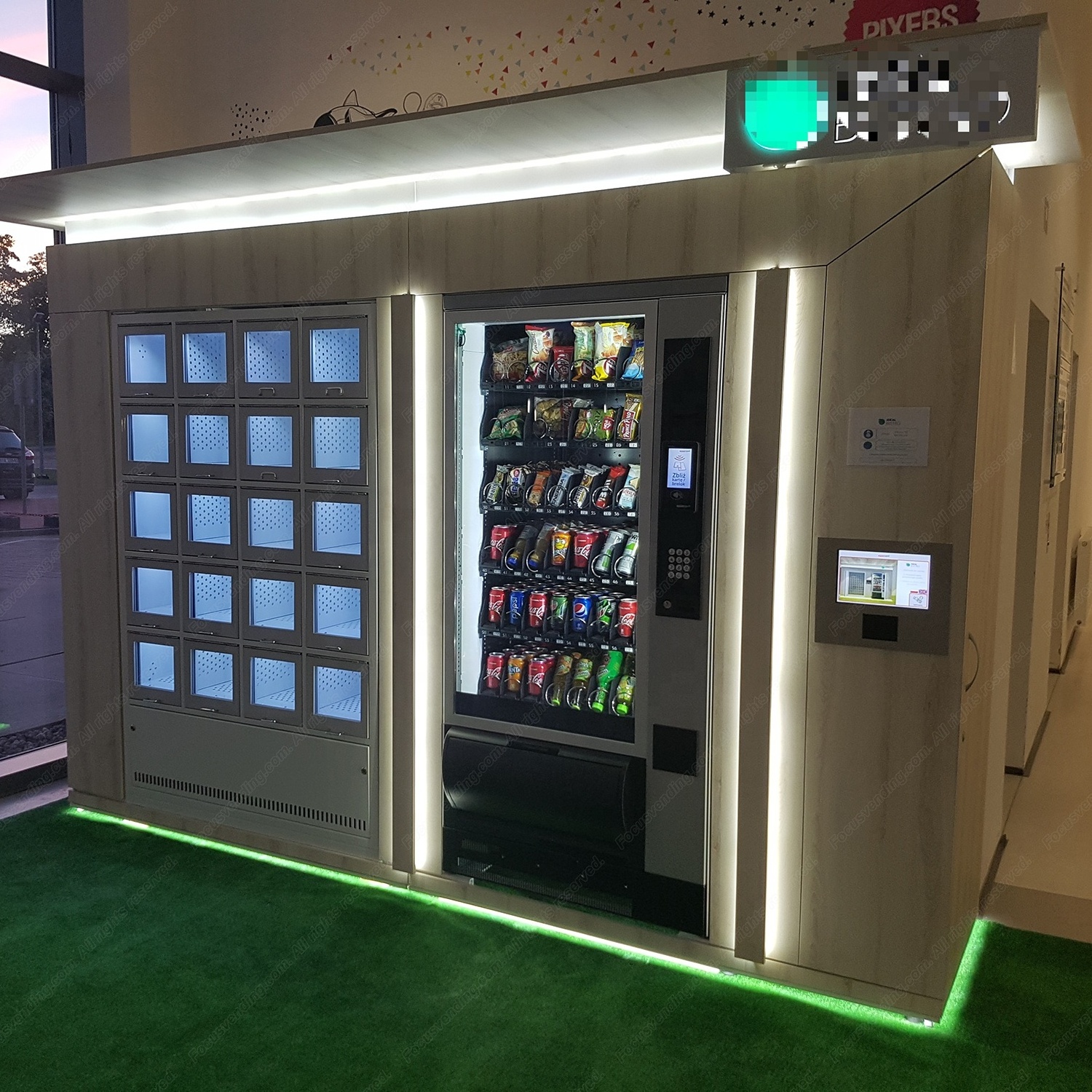 24-hour self-service automatic security beer snack and beverage bento lunch box vending machine with elevator