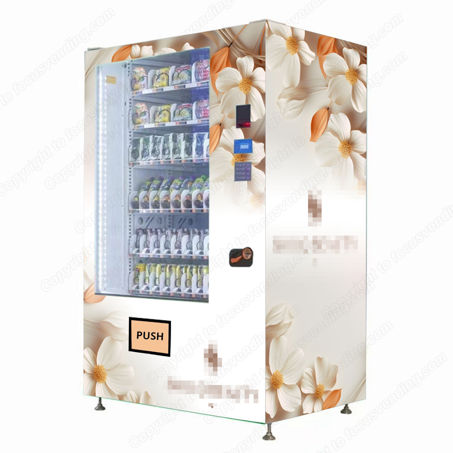 Focusvend Touch Screen Smart snack drinks combo Vending Machine for Sale Europe Accept with ID Reader