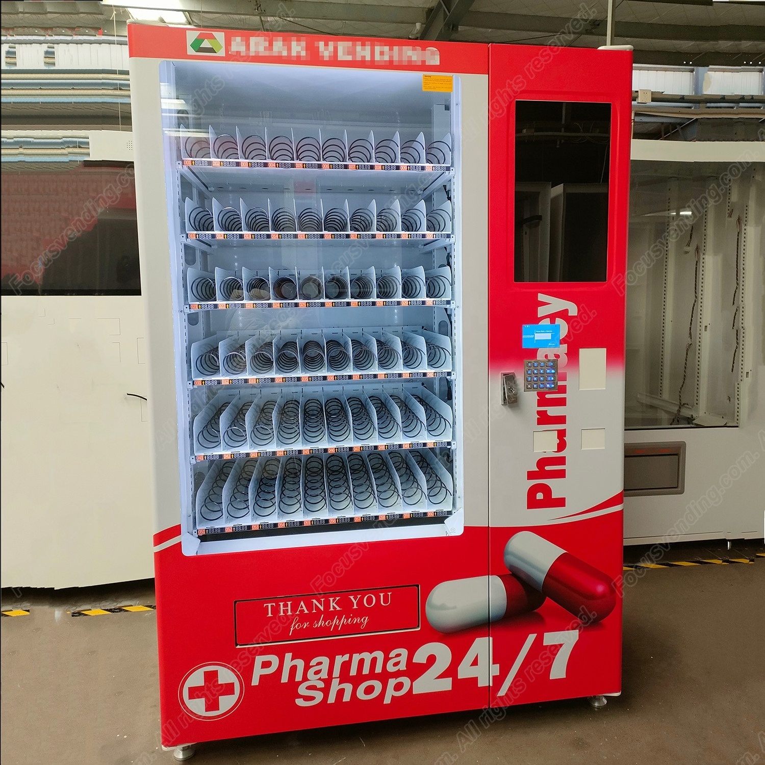 New for 2023 coin-operated self-service vandal-proof WiFi medical pharmacy  vending machines with touch screen