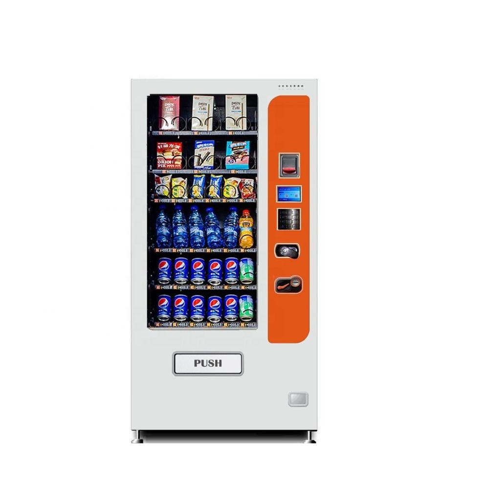 Slim combo snack drinks vending machine with refrigerator