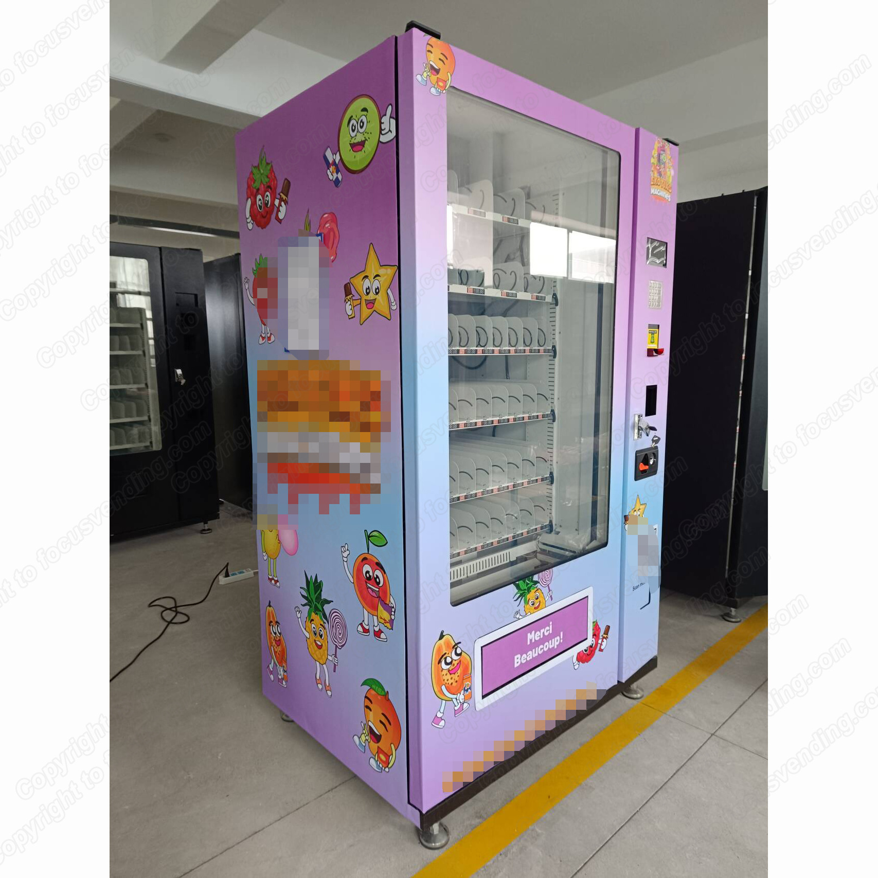 FOCUSVEND Customize game card vending machine for sell tattoo photo sticker accept coin bill card payment