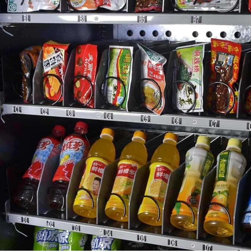 Slim combo snack drinks vending machine with refrigerator