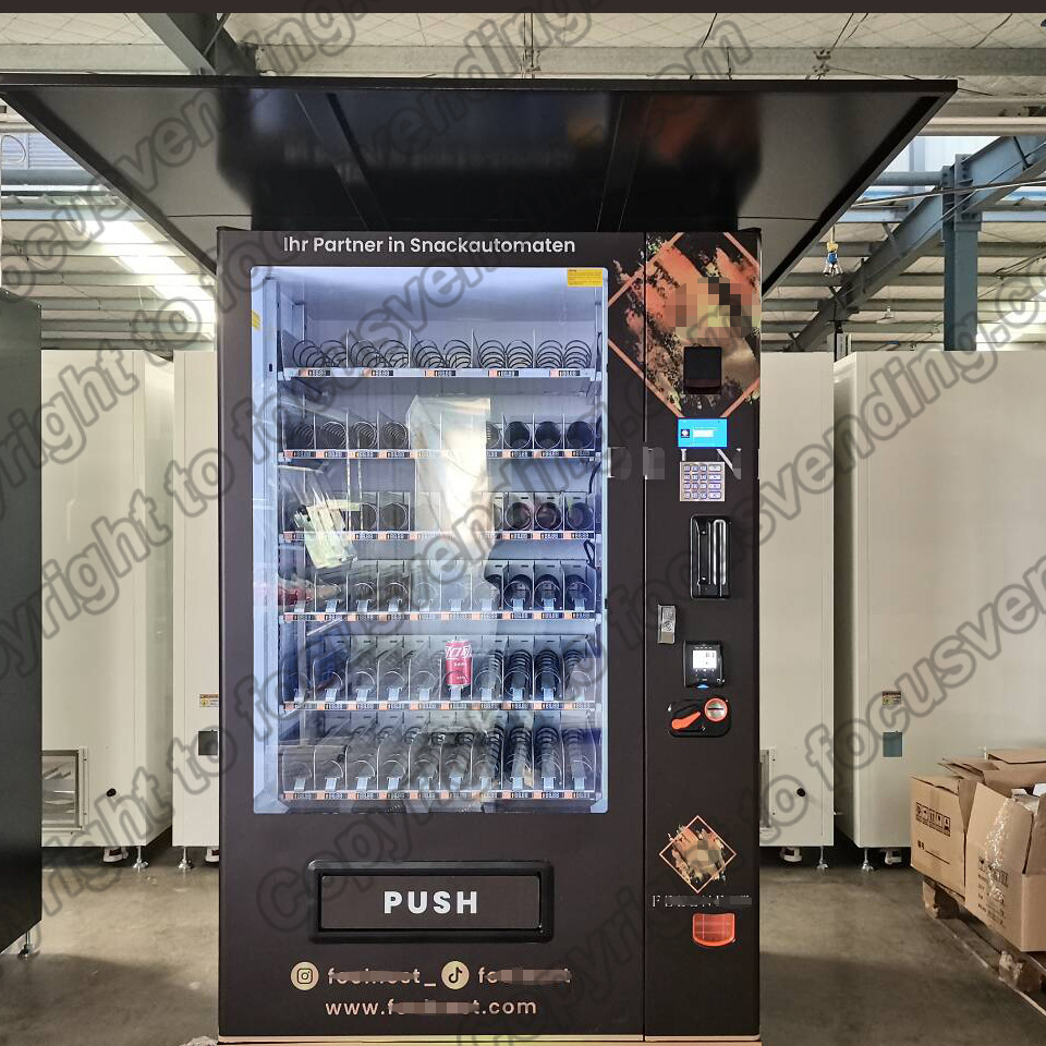 OEM Tabletop Snack Vending Machine with Coin and Bill with roof/ housetop/ Concrete Vending machine