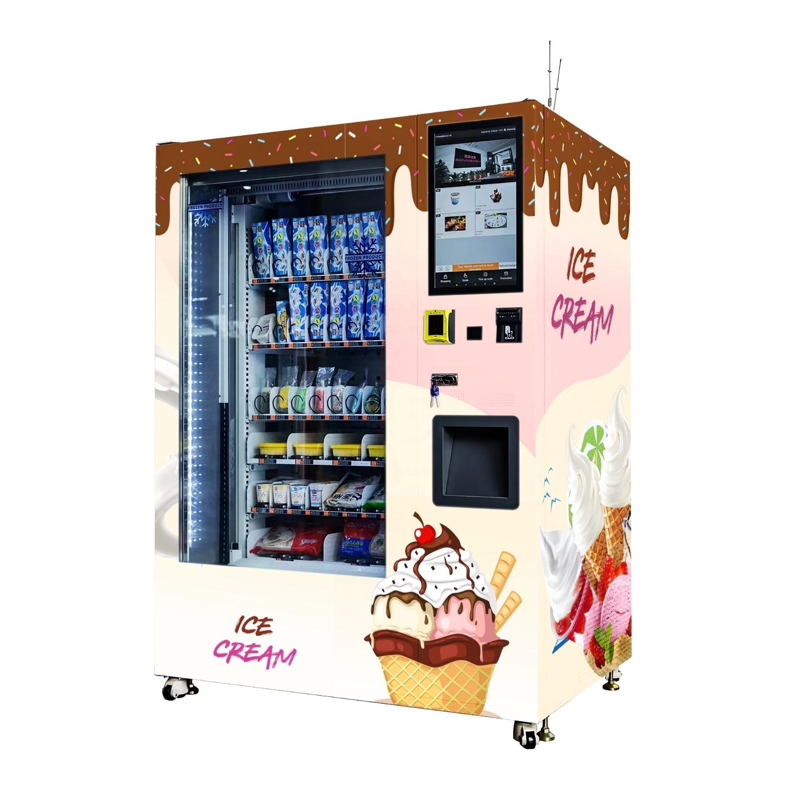 coins automatic frozen fruit smoothie blender vending machine in shopp mall