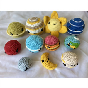 Wholesale Lovely Handmade Crochet Amigurumi Solar System Toy High Quality Cotton Crochet Stuffed Planets Toy for Kids