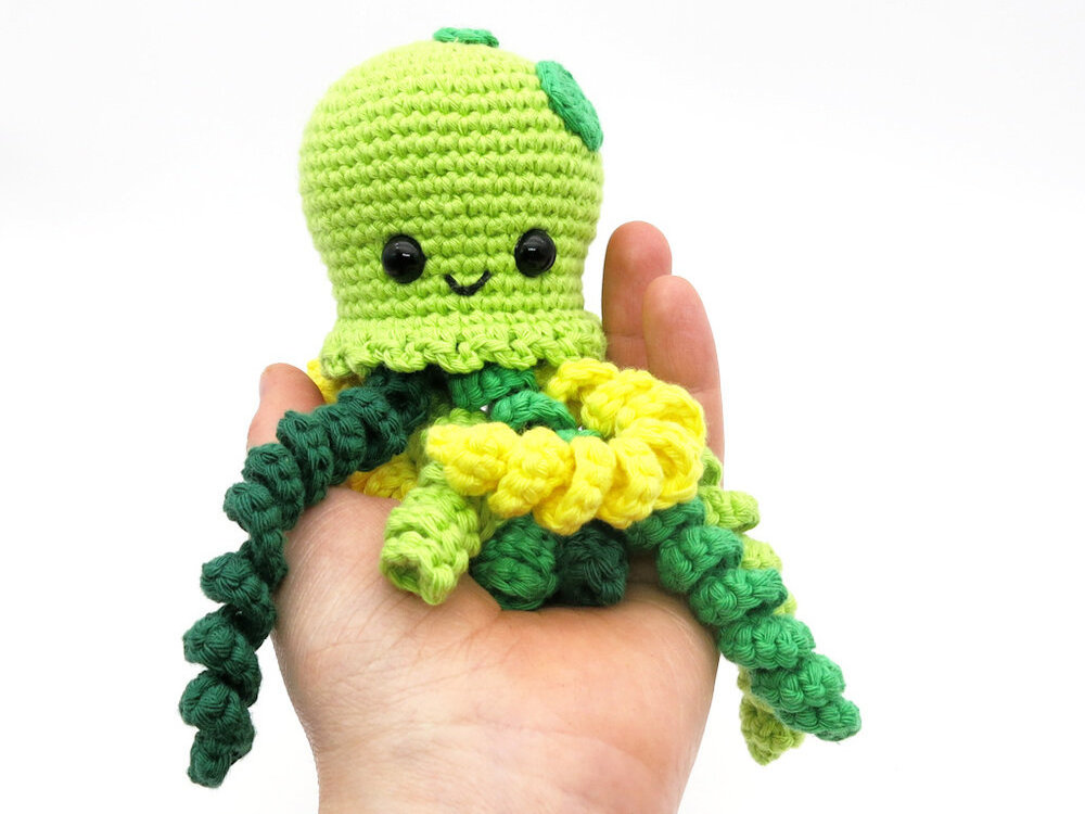 Pink Jellyfish Sea Animal Kids Crochet Toys DIY Amigurumi Handmade Plush Octopus Tiny Octopus Crochet Amigurumi Toy