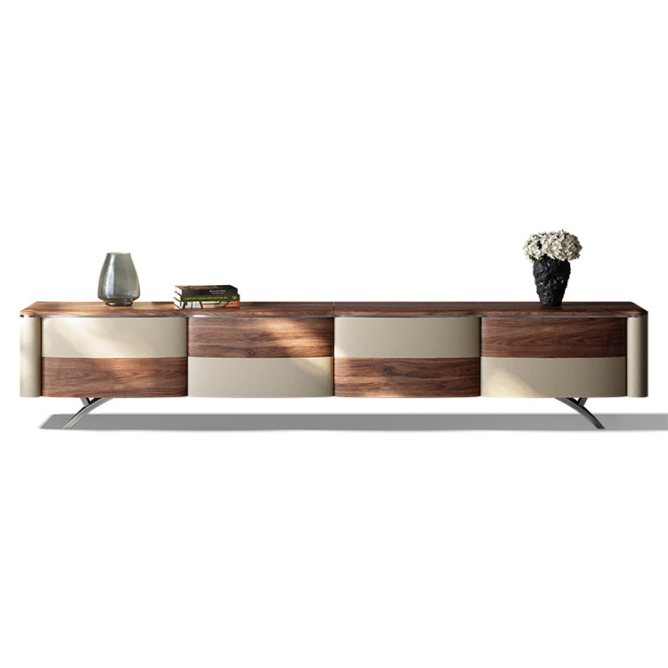 fashion modern living room furniture luxury solid wood tv stand and coffee table set