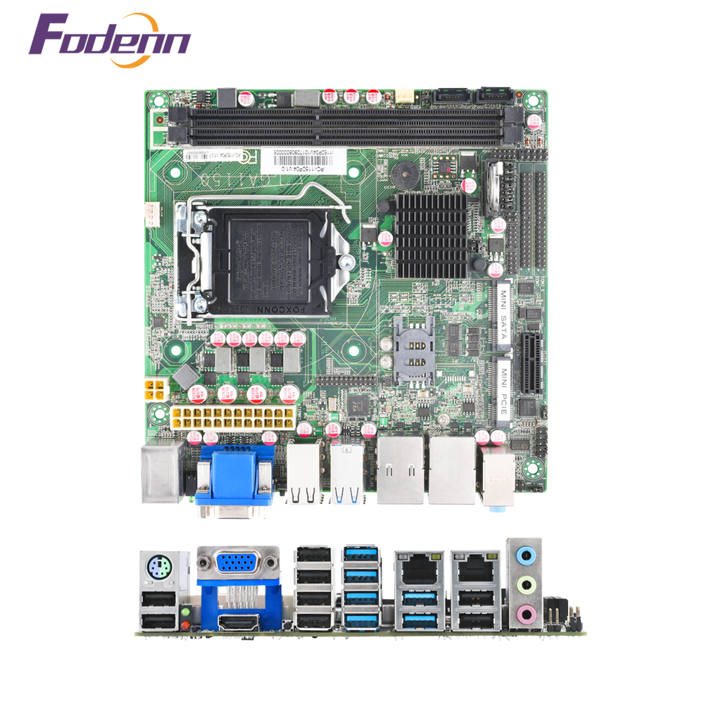 Fodenn OEM/ODM Intel Haswell I3/I5/I7 X86 DDR3 LGA1150 H81 10COM 14USB Port Standard MINI-ITX Industrial Motherboard