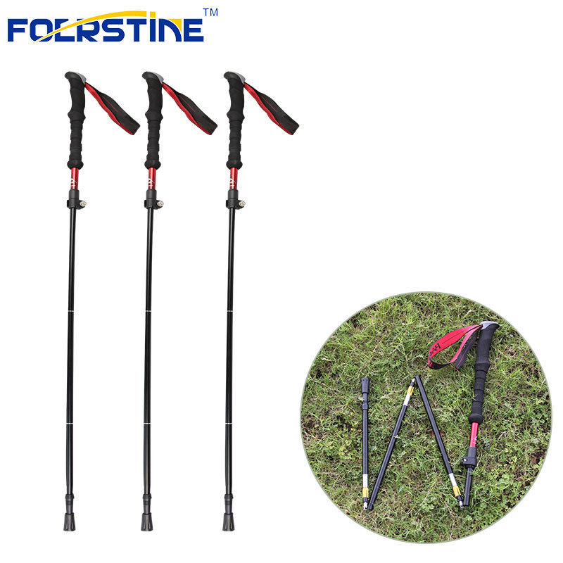 2021 Quick Lock walking Sticks Multifunctional Folding Camping Hiking Stick