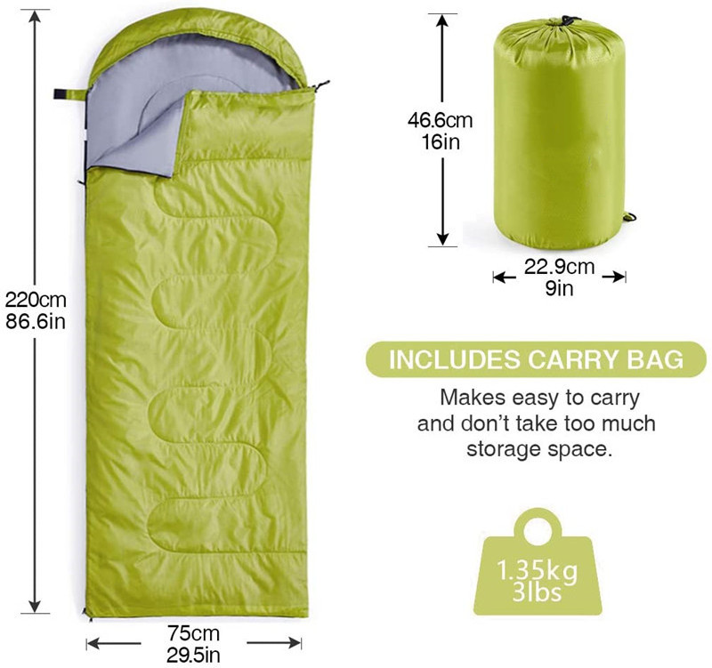 Cheap Price Envelop Customized Sleeping Bag 3 Season Outdoor for Adults kids Waterproof Sleeping bag For Hiking And Camping