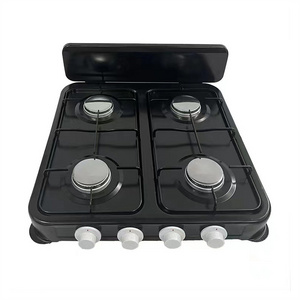 Metal 4 burner kitchen cooktop mini cooker camping portable gas pellet stove with Lid 4 burner gas stove