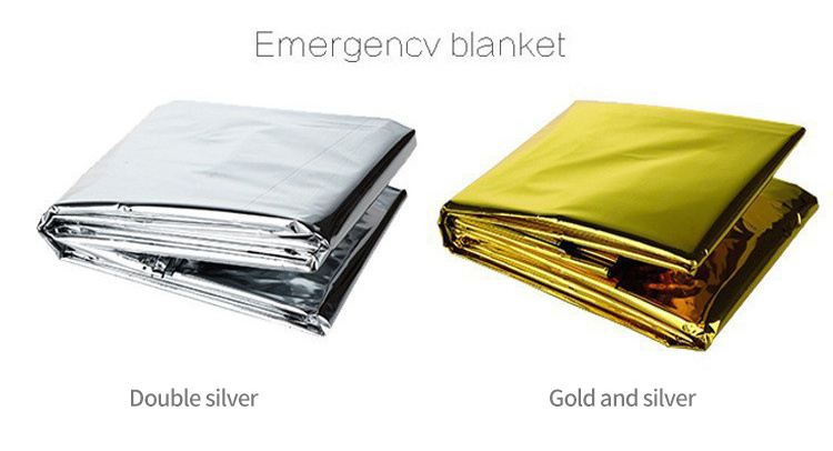 Portable Blanket 130x210cm Double sided Silver Outdoor Supplies First Aid Thermal  Survive Foil Heating Emergency Blanket