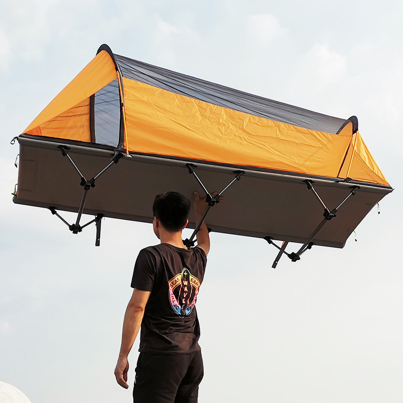 Outdoor camping single tent one piece off the ground sleeping folding marching bed self driving fishing tent cot baby camp