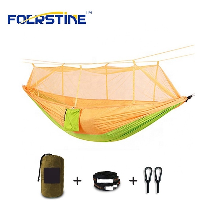 Portable folding parachute camping double hammock With Mosquito Net