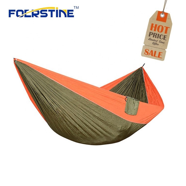 Wholesale 250*120cm 250*210cm 210T nylon material Customized Ultralight Fashion Outdoor Ripstop double parachute hammock