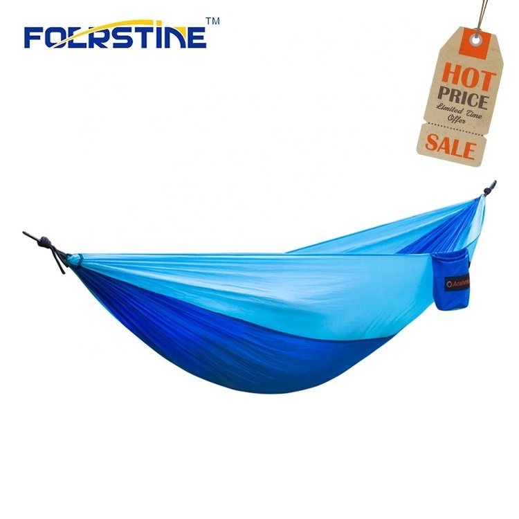 Wholesale 250*120cm 250*210cm 210T nylon material Customized Ultralight Fashion Outdoor Ripstop double parachute hammock