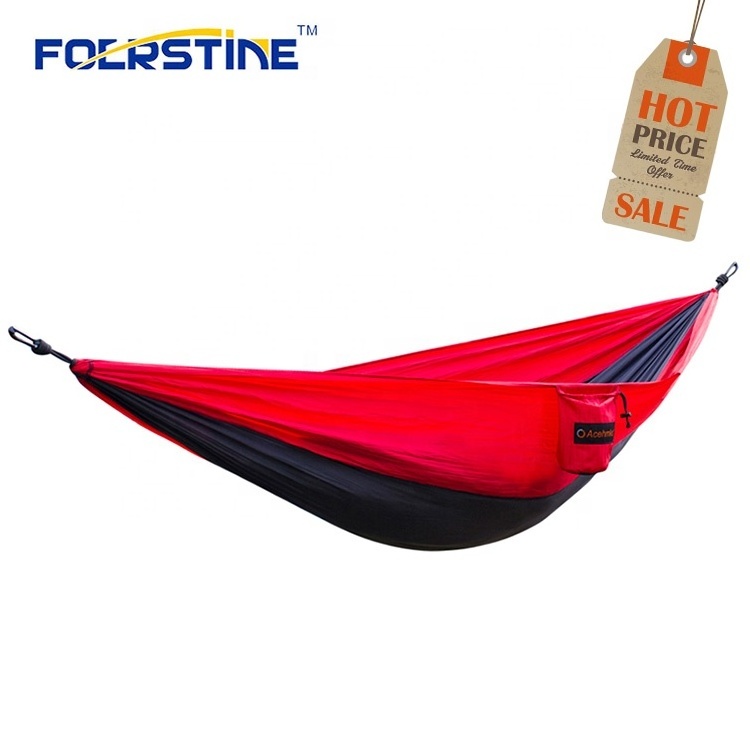 Wholesale 250*120cm 250*210cm 210T nylon material Customized Ultralight Fashion Outdoor Ripstop double parachute hammock