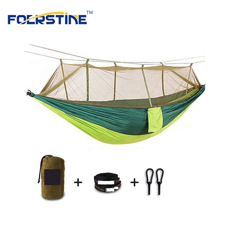 Ultra-Light Portable Camping Hammock with Mosquito Net Travel Camping Hiking Trip Parachute Hammock