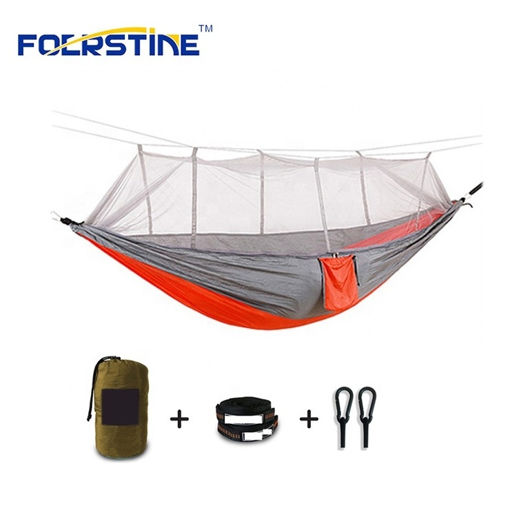 Ultra-Light Portable Camping Hammock with Mosquito Net Travel Camping Hiking Trip Parachute Hammock