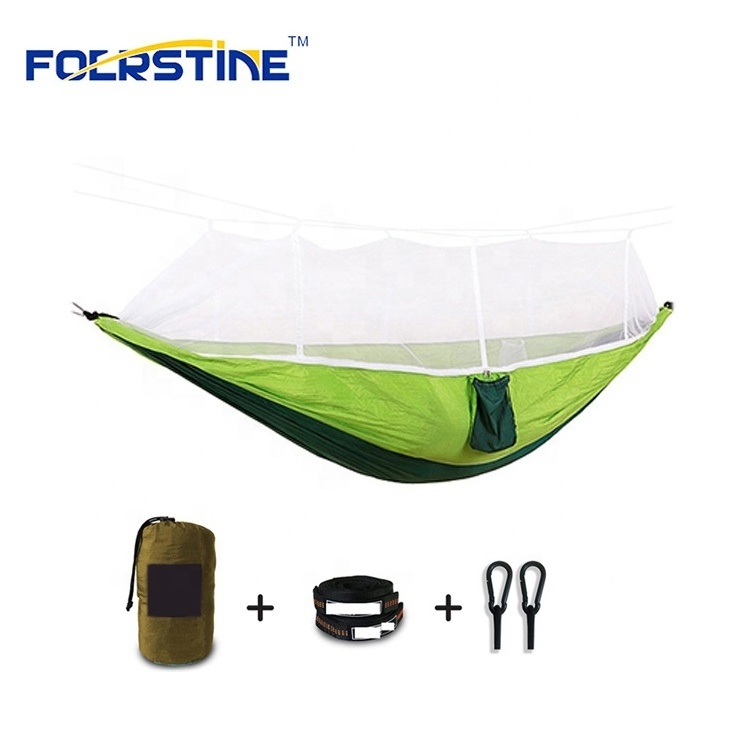 Ultra-Light Portable Camping Hammock with Mosquito Net Travel Camping Hiking Trip Parachute Hammock