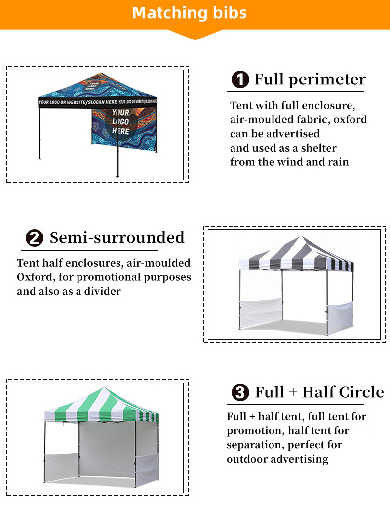 Outdoor trade show tent 3*3m 4*4 wedding Advertising custom logo tent Oxford fabric heat transfer trade exhibition tent