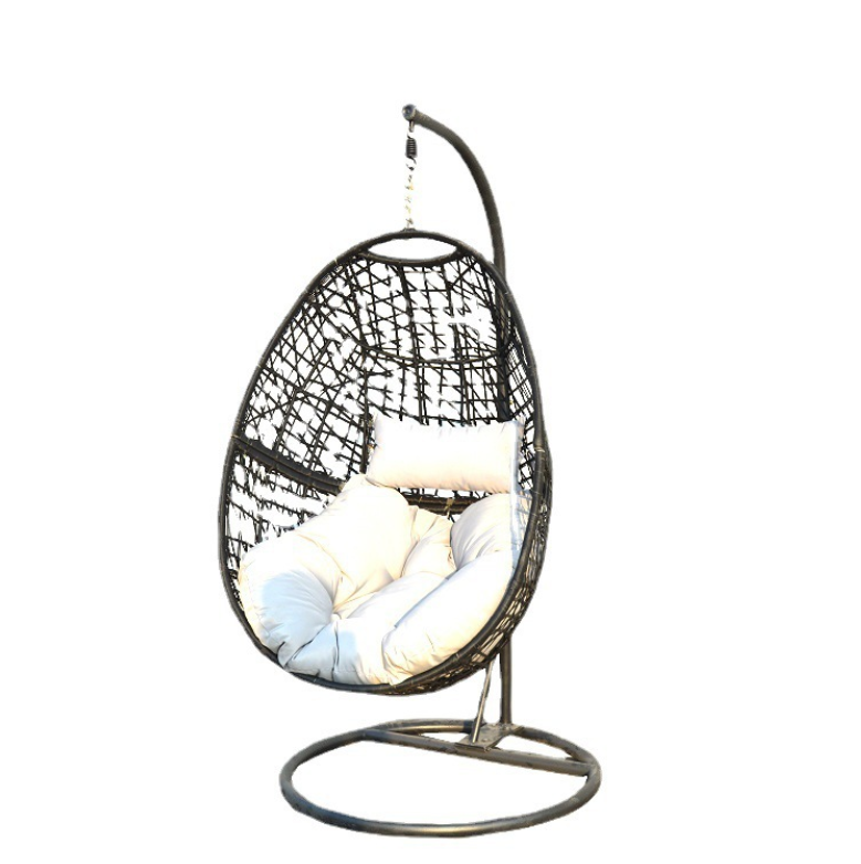 Wholesale Patio Furniture Outdoor picnic hammock chair camping Terrace egg Rattan Chair PE Rattan Metal hanging swing chair