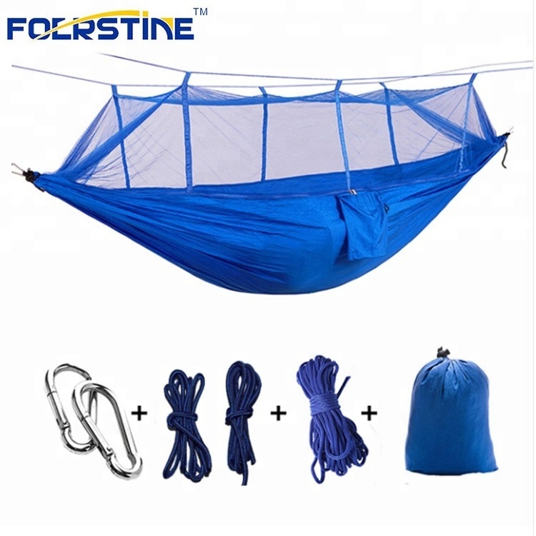 300*200cm High Quality Outdoor 210T 70d Double Camping Camping Nylon Parachute Hammock with Mosquito Net