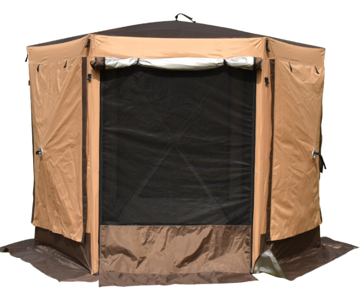 Camping And Hikinig pop up tent Factory Price Khaki 2m Height Glass 300D Oxford Cloth cube Tent