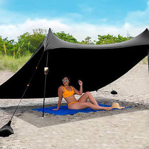 Factory Price Sunshade Pop Up Beach Tent Sun Shade with Sandbag Anchors and Pegs UPF 50+ Light Beach Sun Shelter Canopy tent