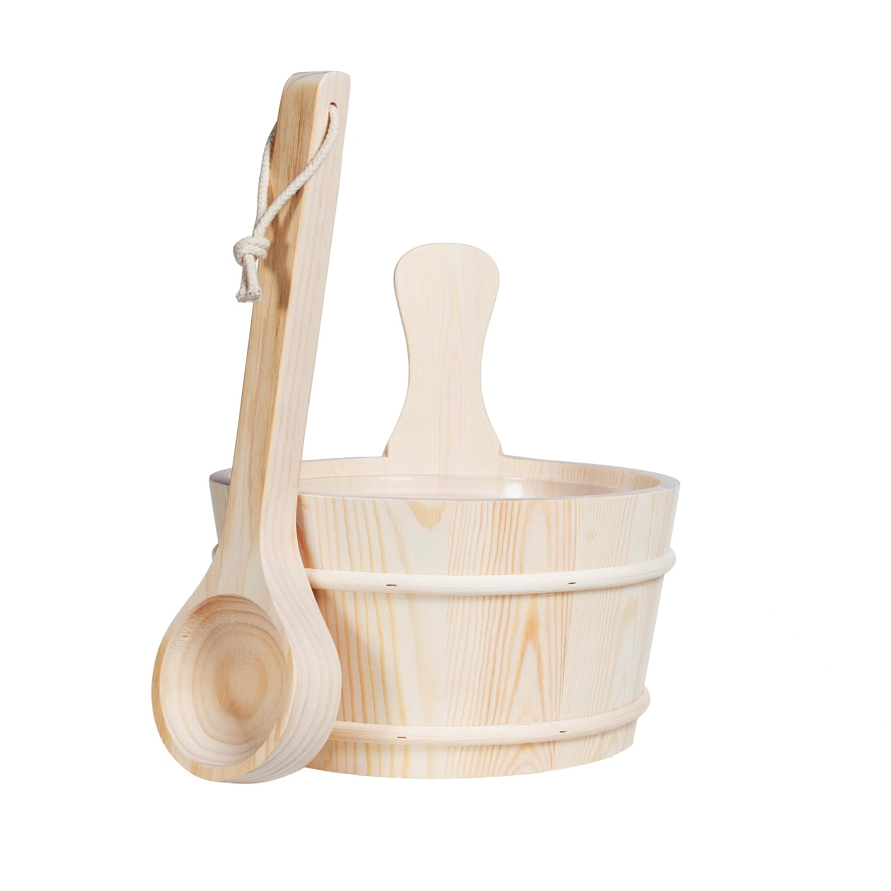 Sauna Pine Wooden Barrel Sauna Accessories Tools Bucket