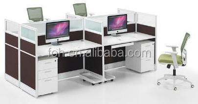 120 Degree Frosted Glass 3 Person Workstations Clover Design Office Furniture