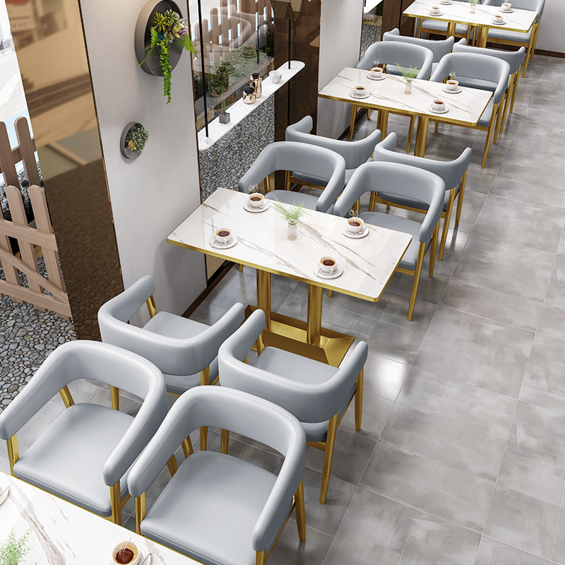 Wholesale Modern Restaurant Sets Cafe Fast Food Booth Seating Sofa Metal Dining Tables And Chairs Set