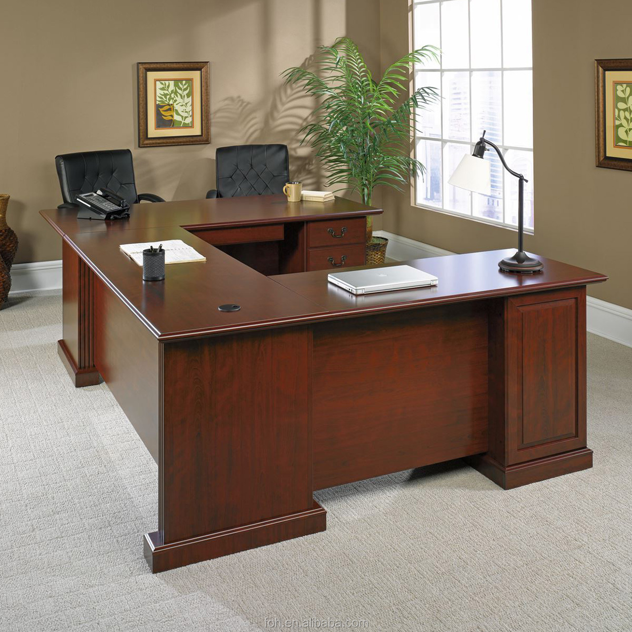 Guangzhou High Quality Modern U Shaped Office Executive Desk(FOHXA-1136)