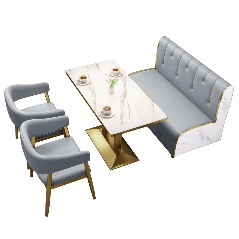 Wholesale Modern Restaurant Sets Cafe Fast Food Booth Seating Sofa Metal Dining Tables And Chairs Set