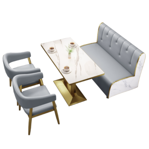 Wholesale Modern Restaurant Sets Cafe Fast Food Booth Seating Sofa Metal Dining Tables And Chairs Set