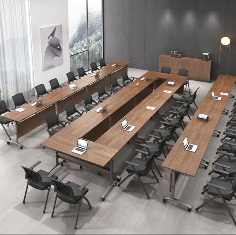 Folding training conference movable long table modular conference room table desk and chair