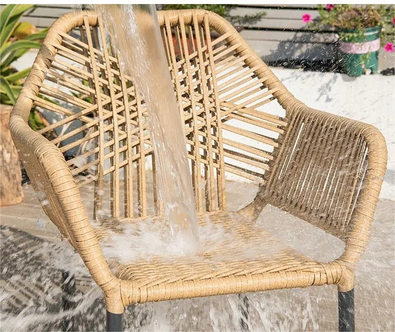 Outdoor aluminum alloy tables and chairs leisure garden rattan woven chairs furniture