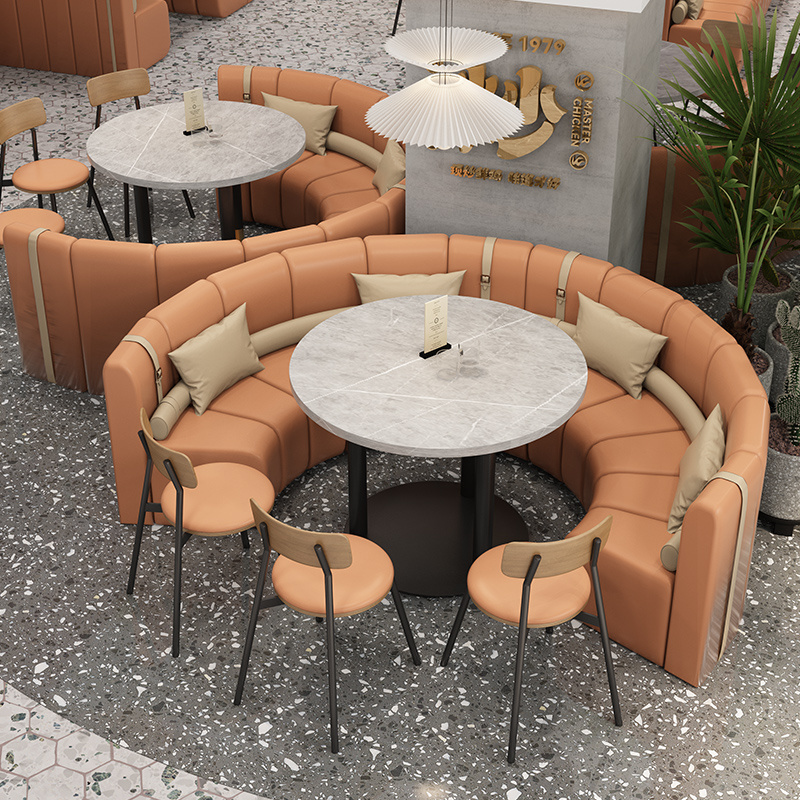 Cushions Comfortable Light Brown Night Club Restaurant Furniture Booth Seating