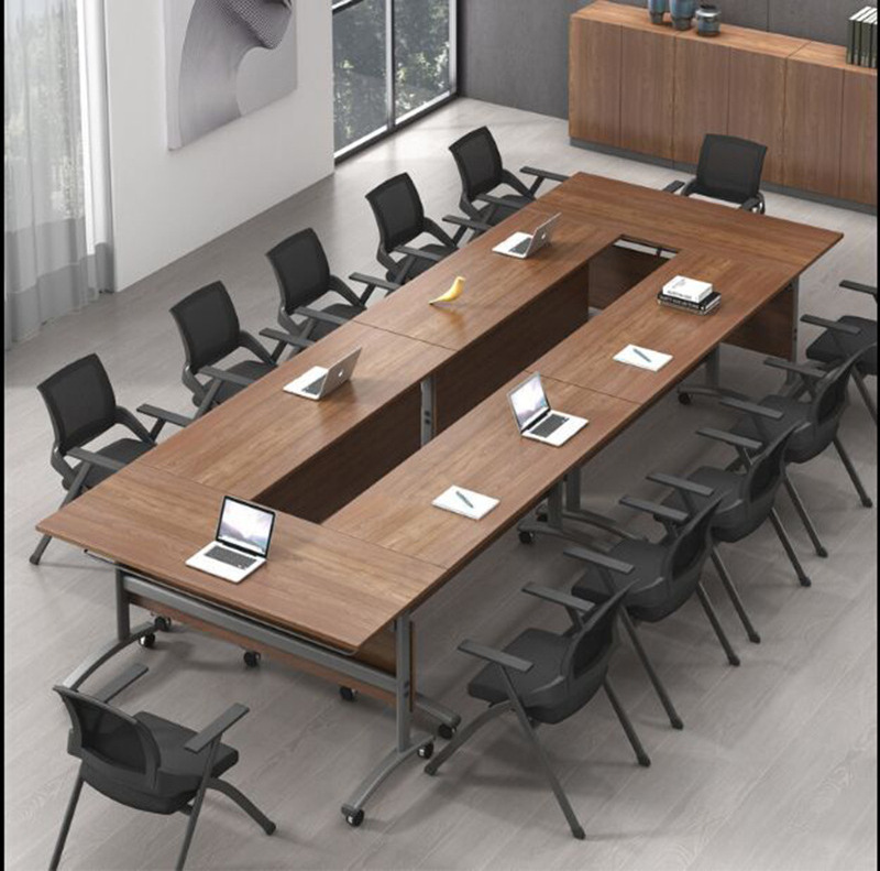 Folding training conference movable long table modular conference room table desk and chair