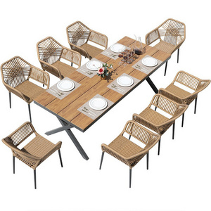 Outdoor aluminum alloy tables and chairs leisure garden rattan woven chairs furniture