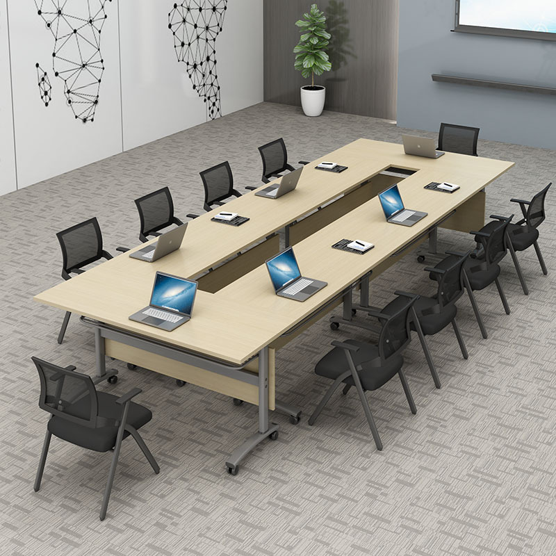 Folding training conference movable long table modular conference room table desk and chair