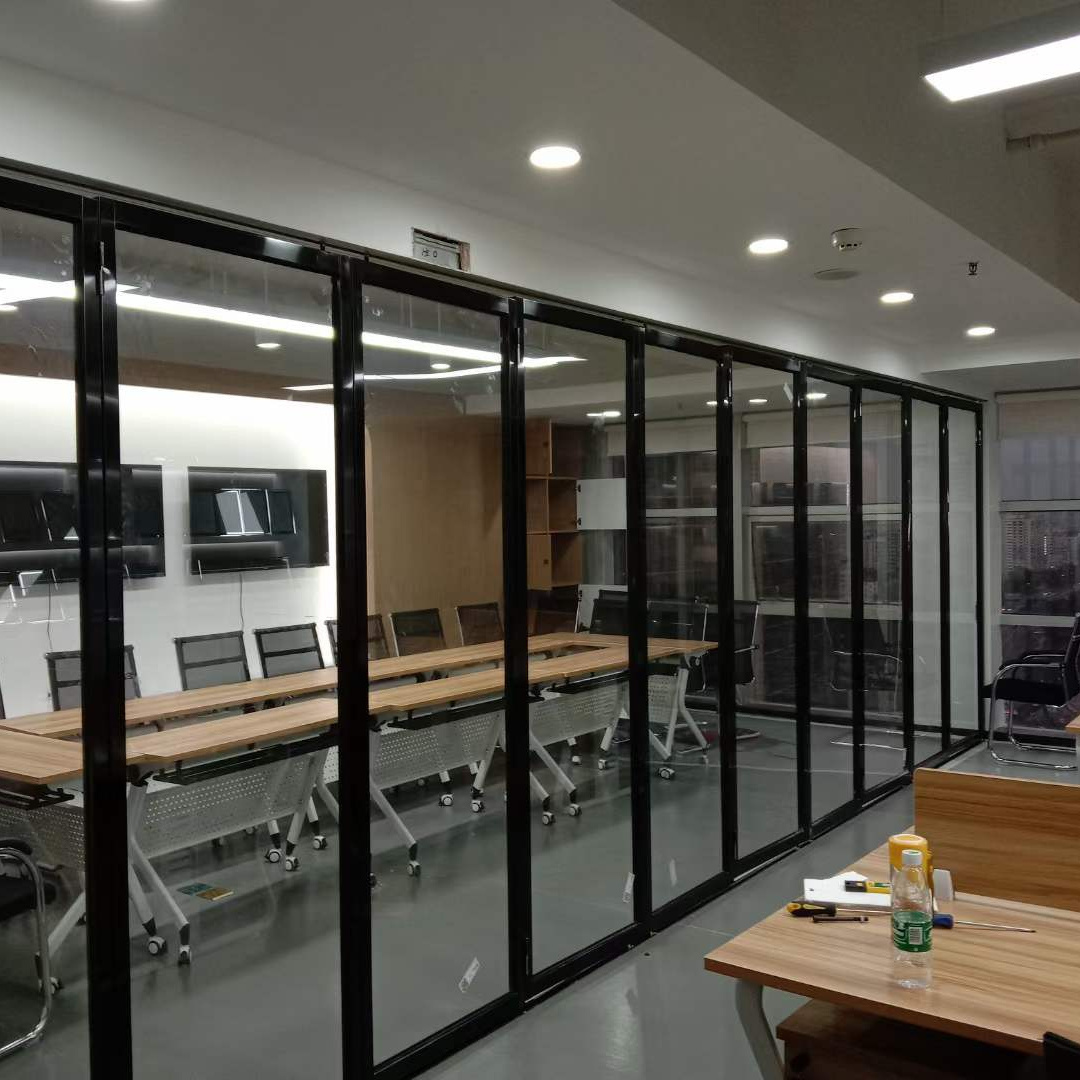 Commercial Interior office Cubicle Soundproof Room Divider Aluminum Tempered Glass Office Partition Wall