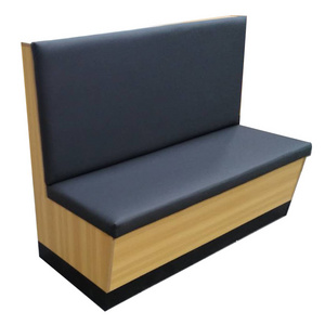 Modern Restaurant Furniture Velvet Leather Black Retro Diner Booth Seating Sofa